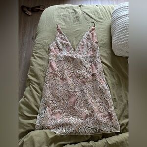 Elegant Pink Embroidered Dress